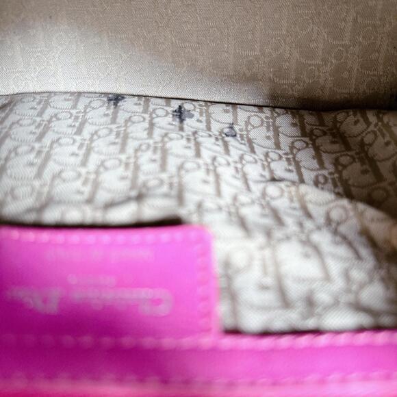 CHRISTIAN DIOR Pink Lambskin Leather Shoulder Bag - Picture 14 of 16